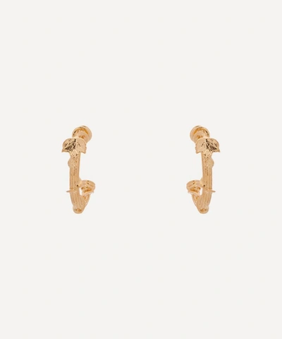Alex Monroe Gold-plated Overgrown Column Mini Hoop Earrings