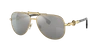 Versace Unisex Sunglass Ve2236 In Polarized Grey Mirror Silver