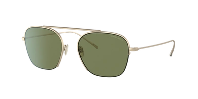 Giorgio Armani Ar6124 Matte Pale Gold Male Sunglasses In Green