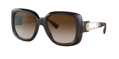Versace Brown Gradient Square Ladies Sunglasses Ve4411 532413 54