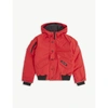 Canada Goose Boys Red Kids Rundle Hooded Shell-down Bomber Jacket 7-16 Years L