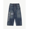 Mm6 Maison Margiela Girls Denim Blue Kids Logo-print Denim Jeans 8-16 Years 16 Years