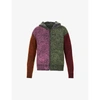 AGR COLOUR-BLOCKED ZIP-UP COTTON-BLEND KNITTED HOODY