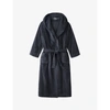 The White Company Hooded Velour Robe In Storm Grey