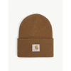 Carhartt Mens Hamilton Brown Acrylic Watch Brand-patch Knitted Beanie Hat In Hamilton Brown