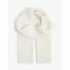 Johnstons Ribbed Cashmere Scarf In Ecru