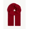 Johnstons Ribbed Cashmere Scarf In Classic Red