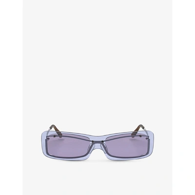 A Better Feeling Womens Blue Arctus Rectangle-frame Metal And Nylon Sunglasses