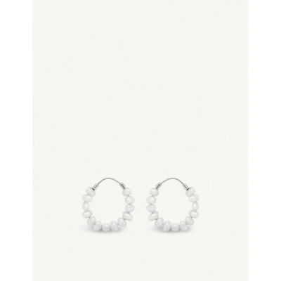 Anna + Nina Pearl Ring Sterling-silver And Seed Pearls Hoop Earrings
