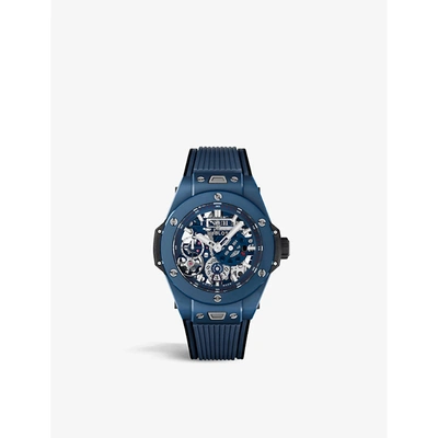 Hublot Mens Blue 414.ex.5123.rx Big Bang Meca 10 Ceramic And Rubber Self-winding Mechanical Watch