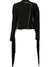 RALPH LAUREN RALPH LAUREN FRINGED BIKER JACKET - BLACK,29063663200111648119