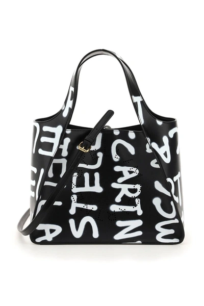 Stella Mccartney Graffiti Logo Tote Bag In Black (black)