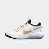 Nike Big Kids' Air Zoom Crossover Basketball Shoes In White/metallic Gold/black