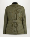 Belstaff Embellished Cotton And Linen-blend Twill Jacket In Forest Green