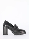TOD'S PENNY LOAFERS IN LEATHER WITH BLACK HEEL,XXW04H0EP70NHVB999