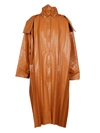 A.W.A.K.E. HOODED PLEATED MAXI COAT,C01AF02 GINGER