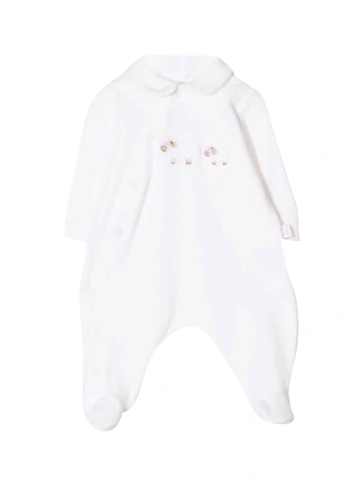 Il Gufo Kids' Jumpsuit With Embroidery In Latte