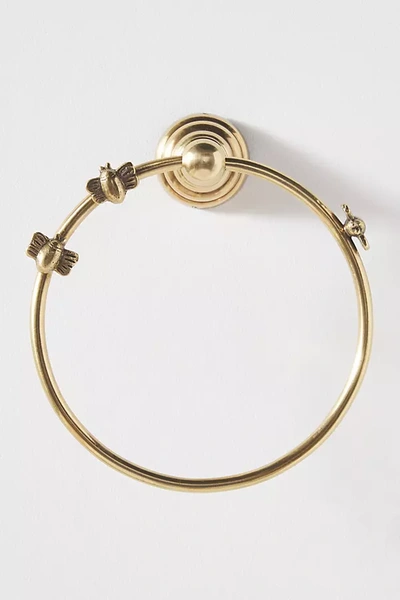 Anthropologie Bumblebee Towel Ring In Brown