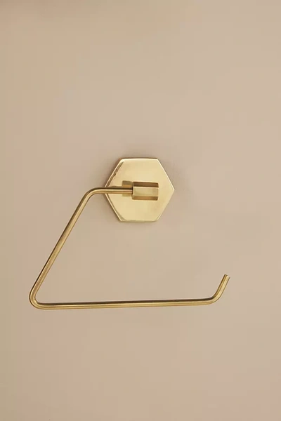 Anthropologie Hexagon Toilet Paper Holder In Brown