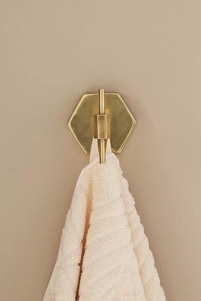 Anthropologie Hexagon Towel Hook In Brown