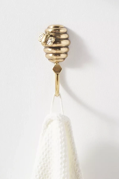 Anthropologie Bumblebee Towel Hook In Brown