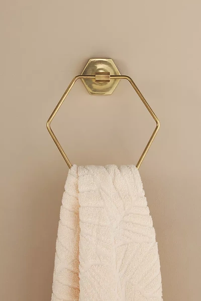 Anthropologie Hexagon Towel Ring In Brown