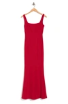 Laundry By Shelli Segal Square Neck Fishtail Gown In Red