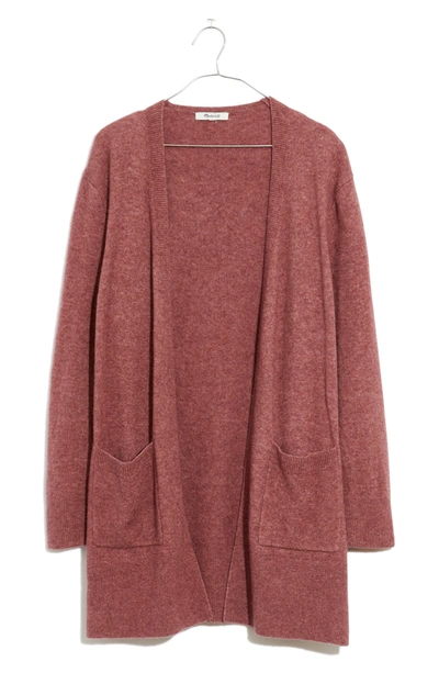 Madewell Kent Cardigan Sweater In Heather Eggplant