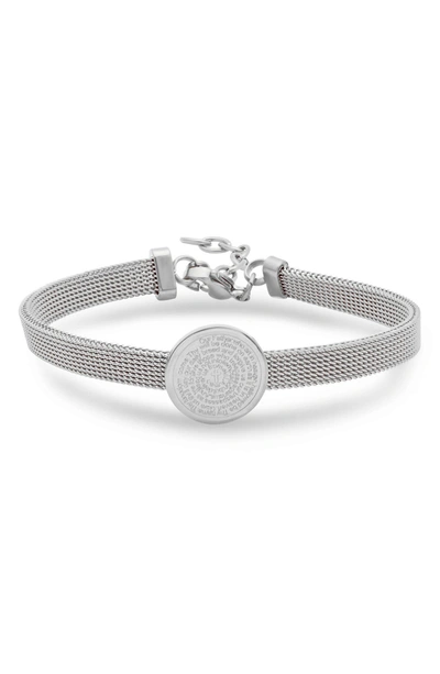 Hmy Jewelry Stainless Steel Prayer Bracelet In Metallic