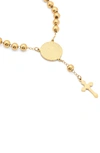 Hmy Jewelry 18k Rose Gold Plated Stainless Steel Prayer Cross Bracelet In Yellow