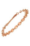 Hmy Jewelry 18k Rose Gold Plated Stainless Steel Disc Bracelet In Rose