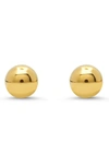 Hmy Jewelry Ball Stud Earrings In Yellow