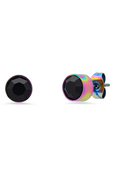 Hmy Jewelry Stainless Steel Stud Earrings In Multi
