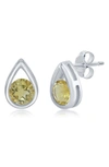 Simona Sterlia Silver Citrine Stud Earrings In Yellow