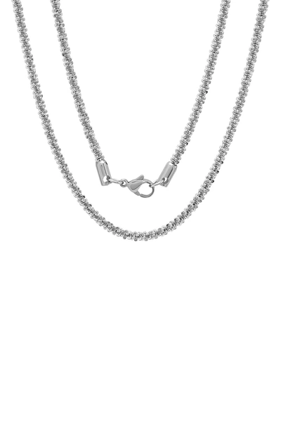 Hmy Jewelry Unisex Stainless Steel Clasp Necklace In Metallic
