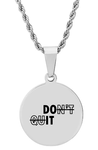 Hmy Jewelry Stainless Steel Do It Pendant Necklace In Metallic