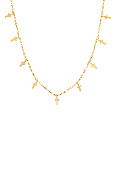 Hmy Jewelry Cross Charm Chain Necklace In Yellow