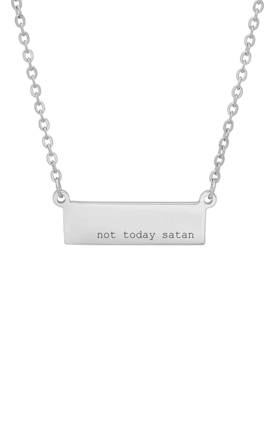 Hmy Jewelry Stainless Steel Stamped Id Bar Necklace In Metallic