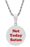 HMY JEWELRY STAINLESS STEEL NOT TODAY SATAN PENDANT NECKLACE