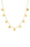 Hmy Jewelry 18k Yellow Gold Plated Stainless Steel Disc Charm Necklace In Yellow