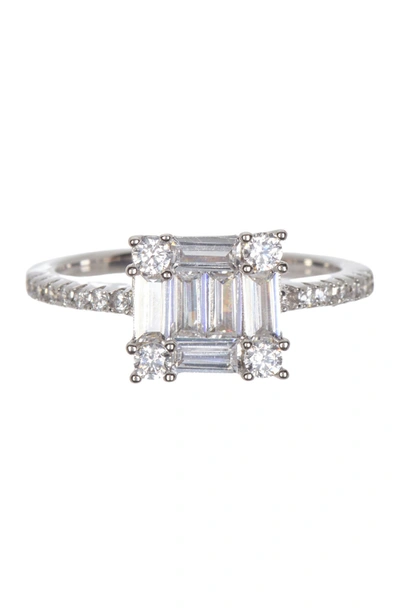 Suzy Levian Baguette Cz Ring In White
