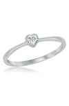 SIMONA STERLING SILVER CZ HEART RING
