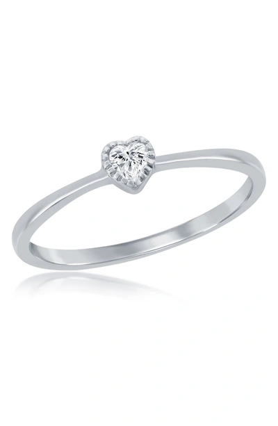 Simona Sterling Silver Cz Heart Ring