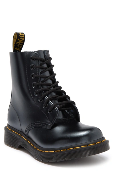 Dr. Martens' 1460 Pascal Chroma Metallic Leather Boot In Silver Chroma
