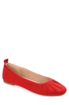 Journee Collection Tannya Womens Slip On Dressy Ballet Flats In Red