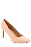 Journee Collection Womens Monalee Square Toe Mid Heel Pumps In Nude