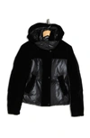 Andrew Marc Hooded Quilted Down Puffer Jacket In Black