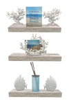 Sorbus Floating Shelf Set In Vintage White