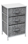 Sorbus End Table With 3 Drawers In Grey White