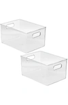 Sorbus Plastic Storage Organizer Container Bins With Hand In Clear